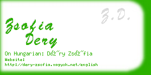 zsofia dery business card